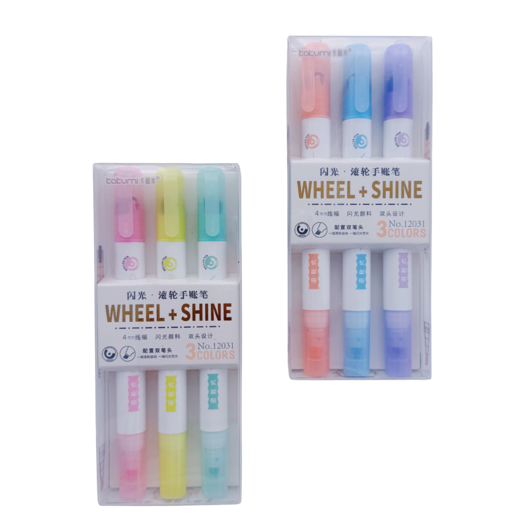 Set de Marcadores Doble Punta Wheel + Shine – 3 colores