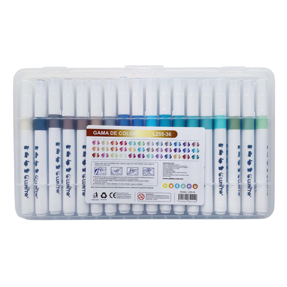 Plumones Acrílicos Punta Pincel - Set Metálicos 36 Colores