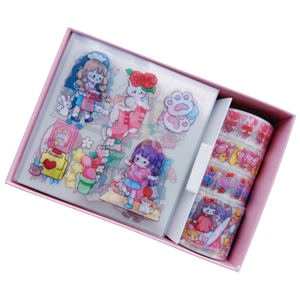 Kit de Washi Tapes y Stickers Kawaii – Modelos Sorpresa