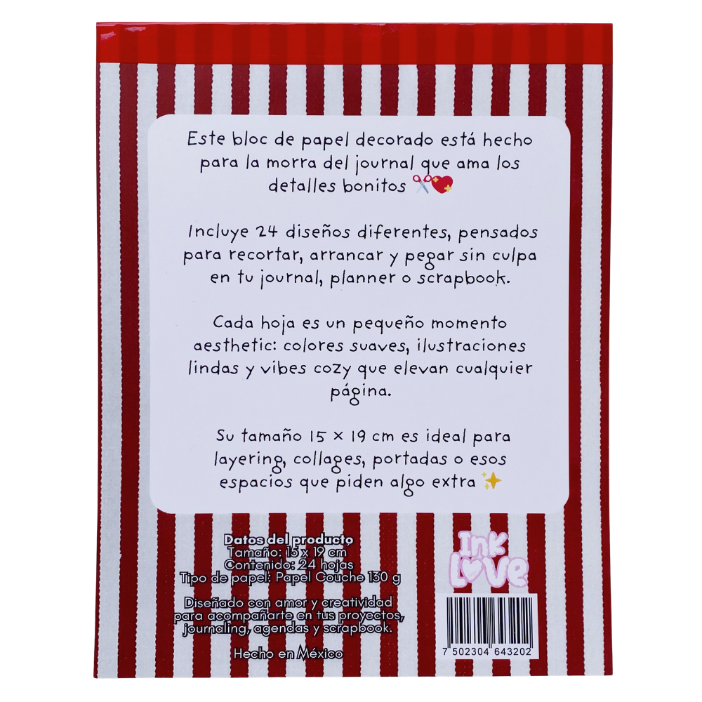 The Journal is my Valentine - Bloc Papel Decorado 24 Hojas
