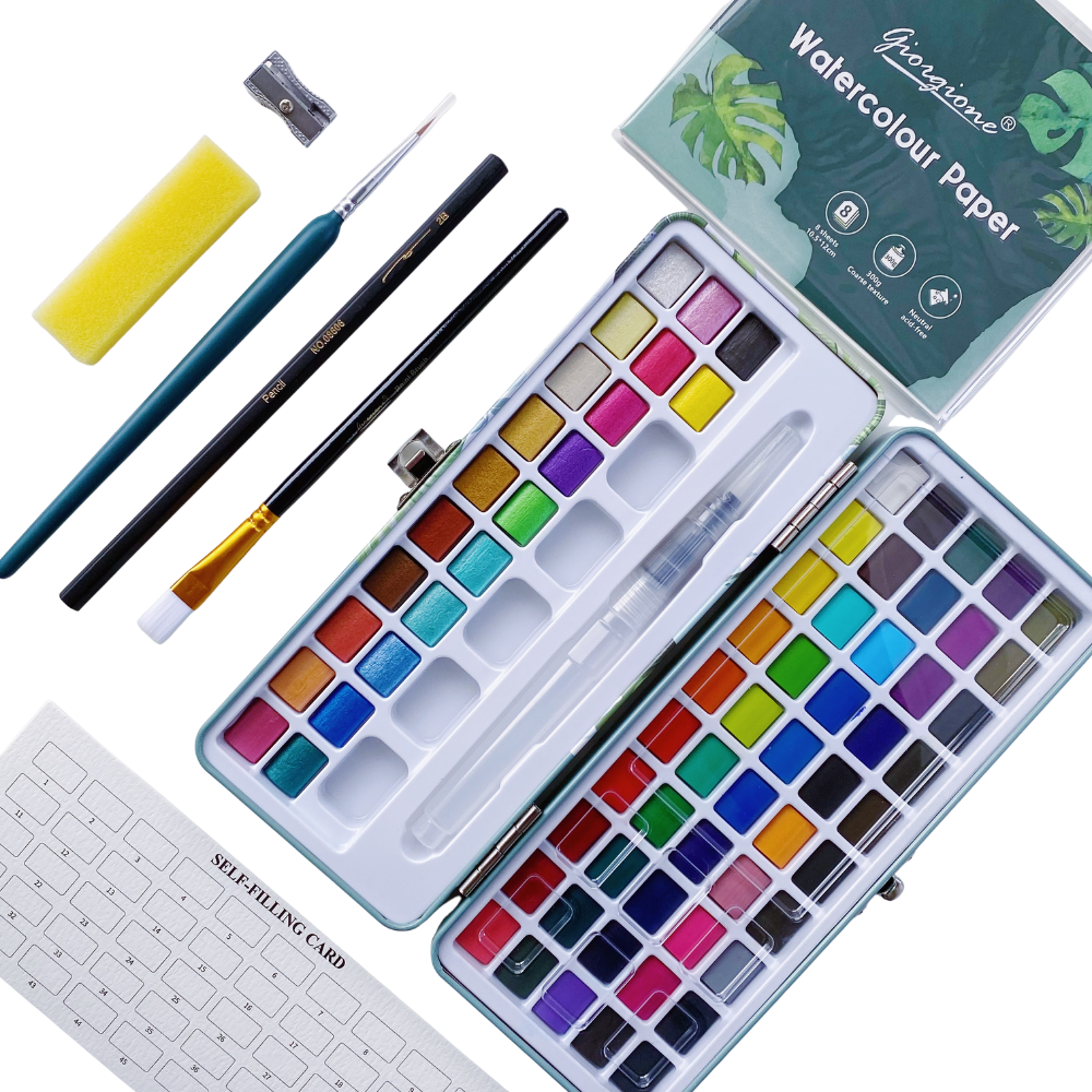 Acuarela Profesional Giorgione - 72 Colores Metálicos y Básicos