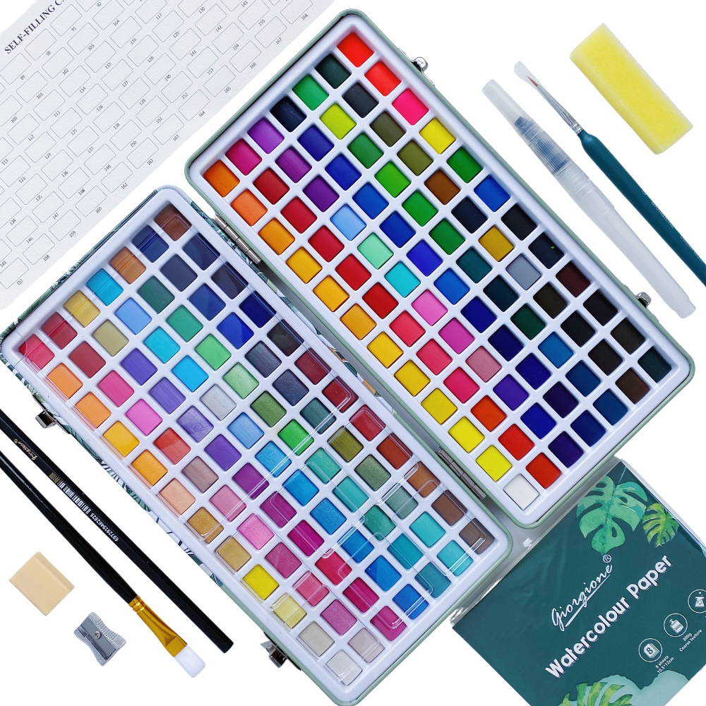 Acuarela Profesional Giorgione - 168 Colores Metálicos y Básicos
