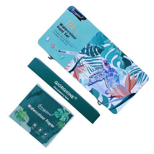 Acuarela Profesional Giorgione - 128 Colores Metálicos y Básicos