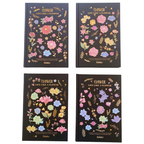 Libreta Hojas Decoradas Flower Marco Negro