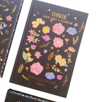Libreta Hojas Decoradas Flower Marco Negro