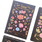 Libreta Hojas Decoradas Flower Marco Negro