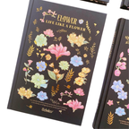 Libreta Hojas Decoradas Flower Marco Negro