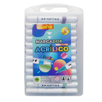 Plumones Acrílicos Doble Punta - Set Metalicos 24 Colores