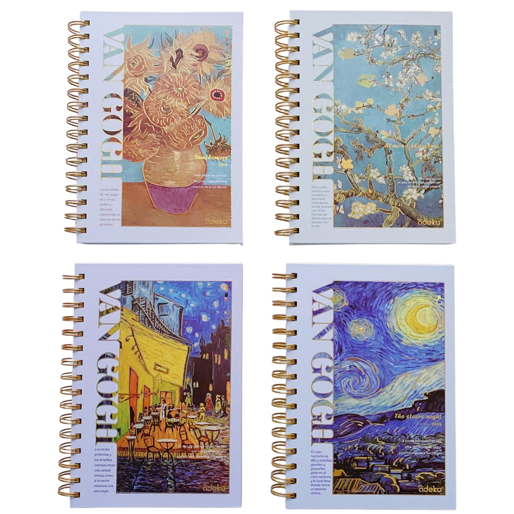 Libreta Van Gogh Hojas Decoradas Con Espiral
