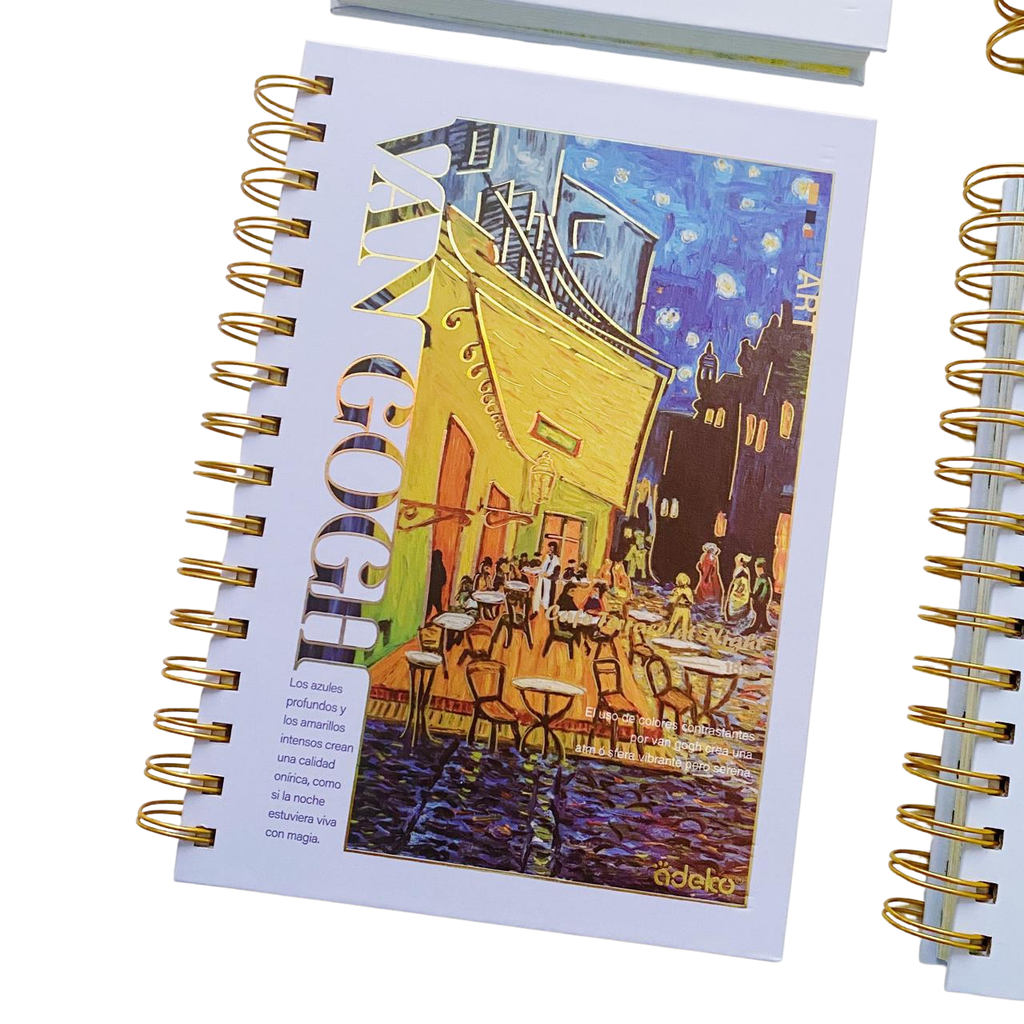 Libreta Van Gogh Hojas Decoradas Con Espiral