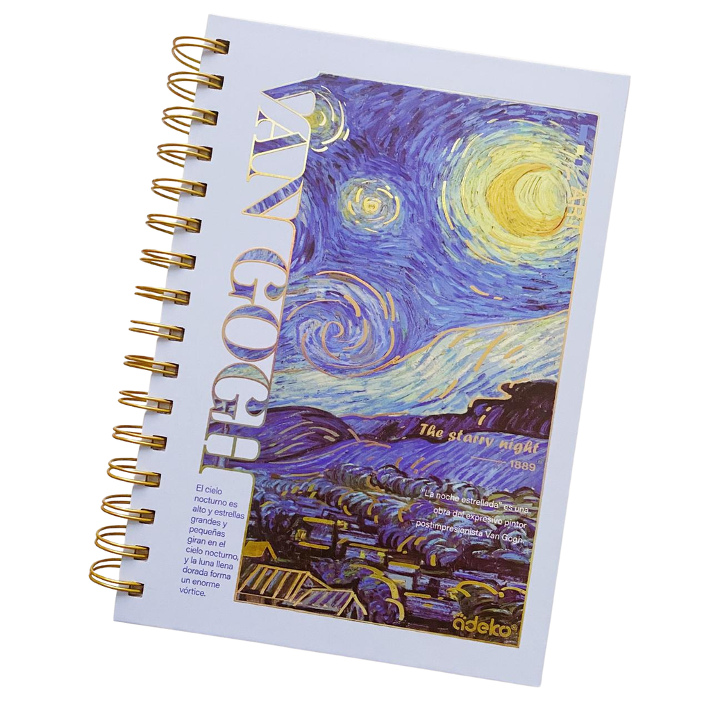 Libreta Van Gogh Hojas Decoradas Con Espiral