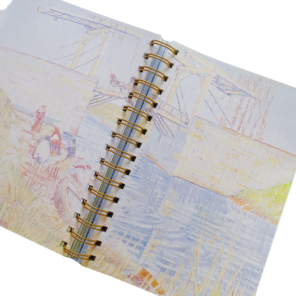 Libreta Van Gogh Hojas Decoradas Con Espiral