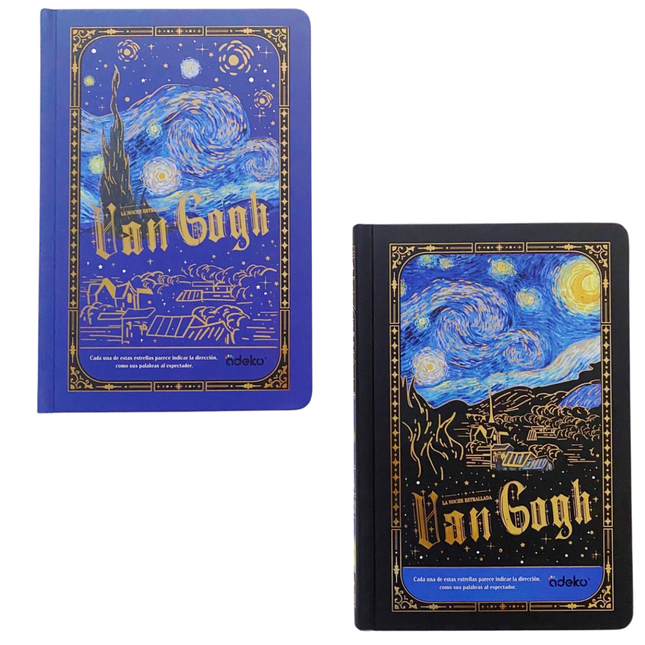 Libreta Van Gogh Hojas Decoradas Marco Dorado