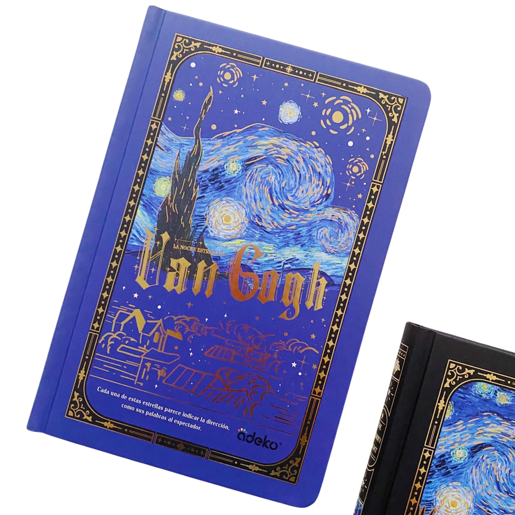 Libreta Van Gogh Hojas Decoradas Marco Dorado