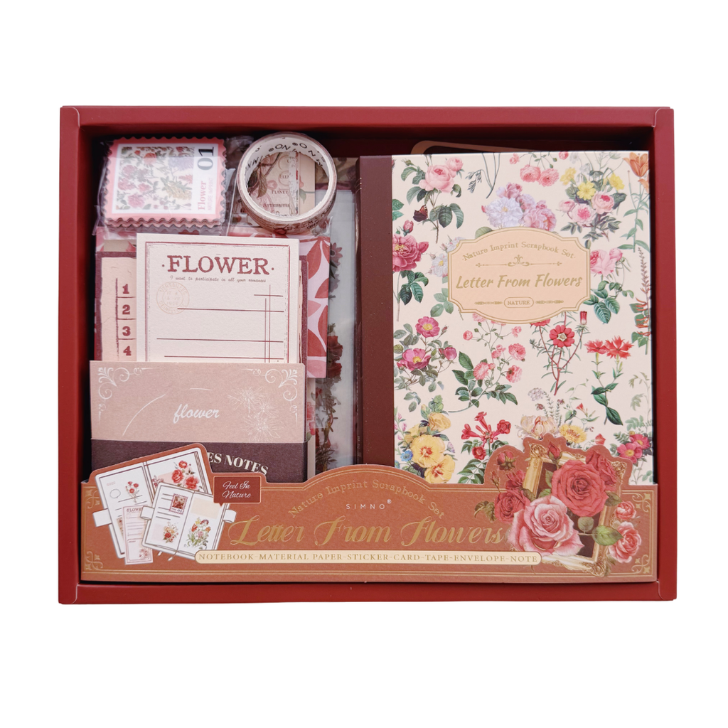 Letter From Flowers - Kit de Journal - Stickers, Papel Decorado y Washitapes