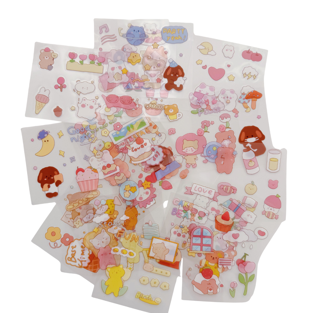 Stickers Acetato Ositos Kawaii - 100 Piezas