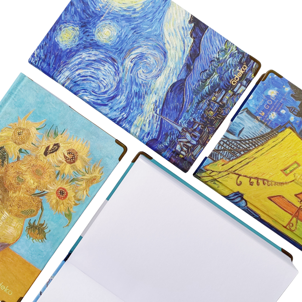Libreta Sketchbook Van Gogh Con Foil Hojas Blancas
