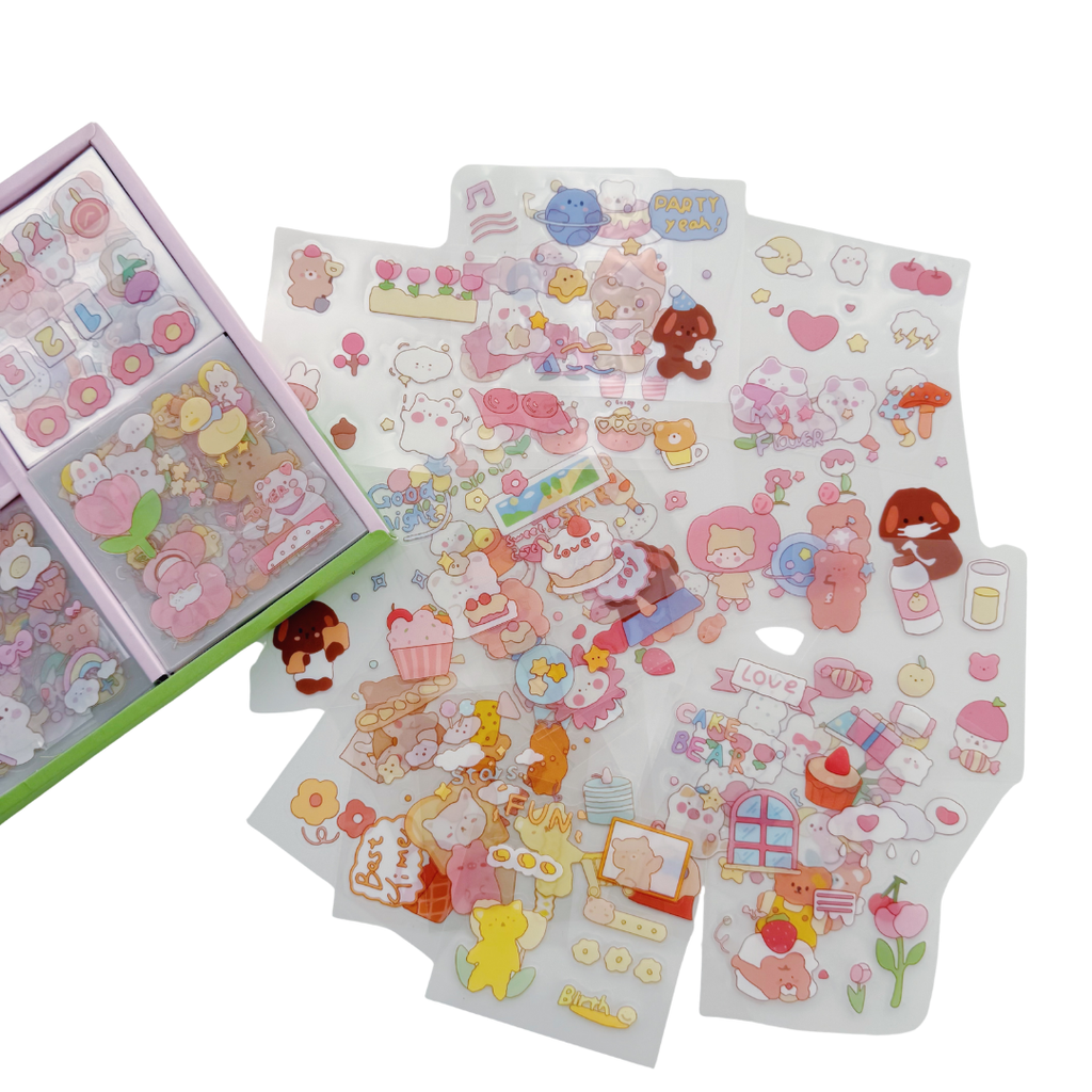 Stickers Acetato Ositos Kawaii - 100 Piezas