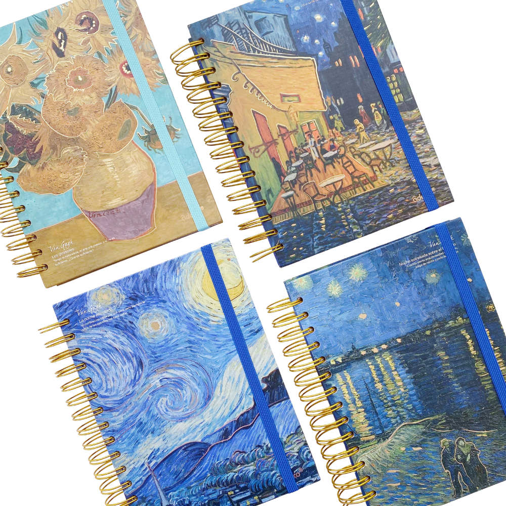 Libreta Fancés Hojas De Cuadros Van Gogh Foil
