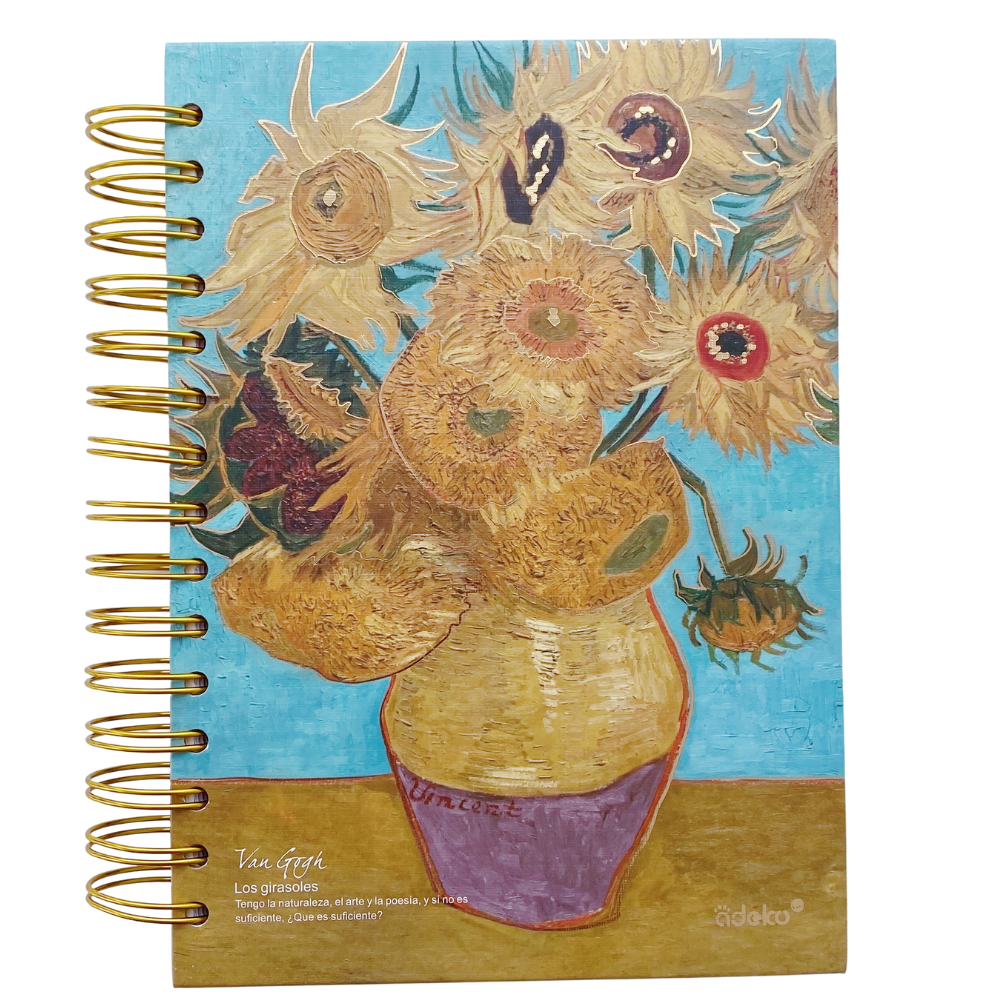 Libreta Fancés Hojas De Cuadros Van Gogh Foil