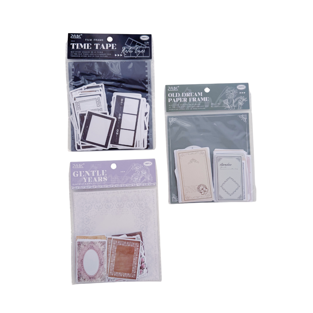 Set de Marcos y Etiquetas Decorativas Vintage – 100 piezas
