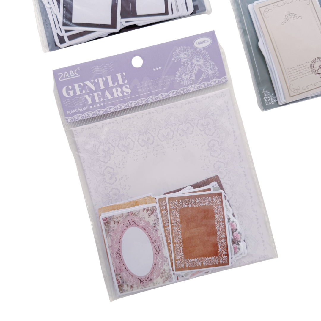 Set de Marcos y Etiquetas Decorativas Vintage – 100 piezas