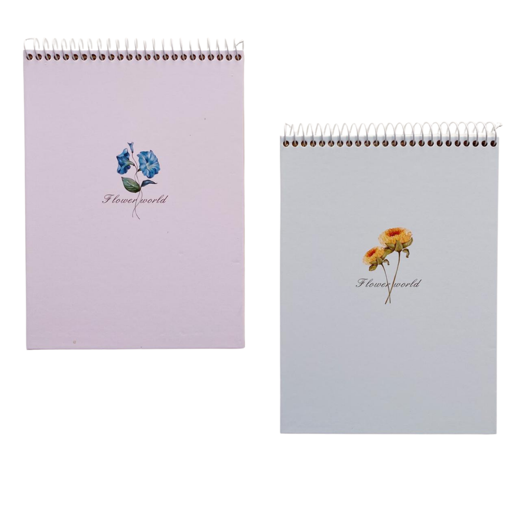 Libreta Sketchbook Hojas Blancas Flower World