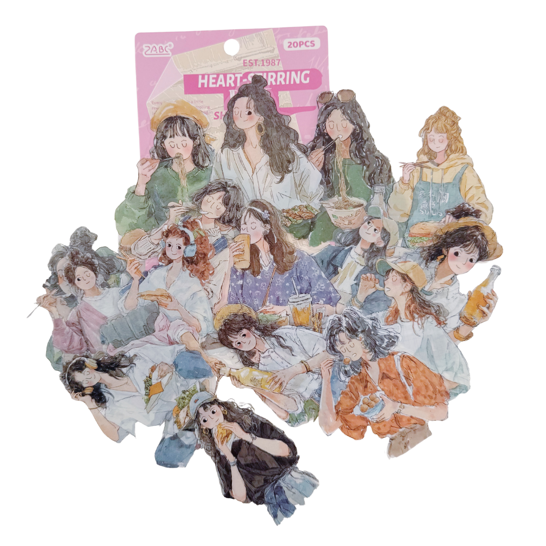 Set de Stickers de Chicas Aesthetic – 20 piezas