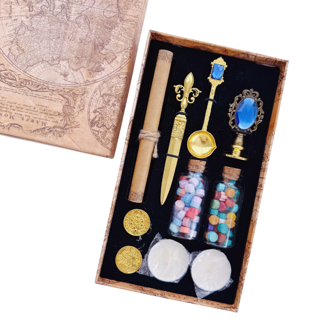 Set de Sellos de Lacre Vintage con Accesorios