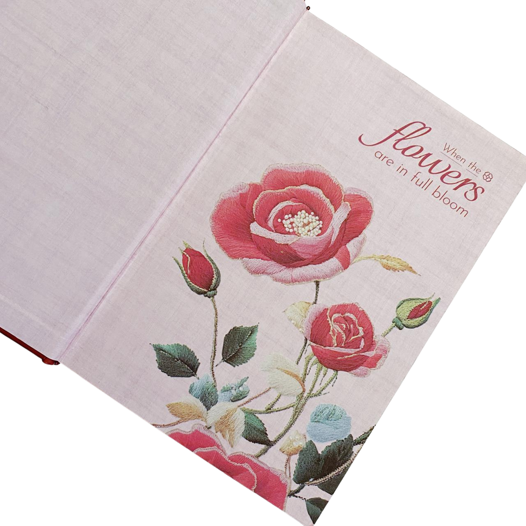 Libreta Sketchbook Hojas Blancas Flowers Marco Con Rosas