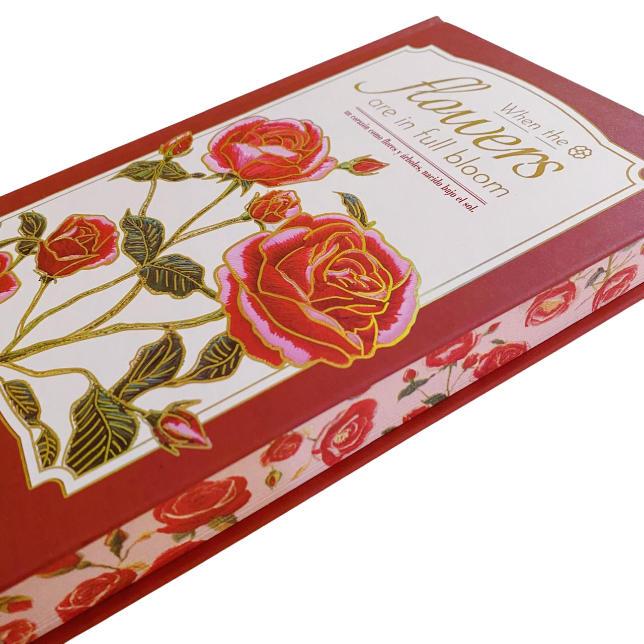 Libreta Sketchbook Hojas Blancas Flowers Marco Con Rosas