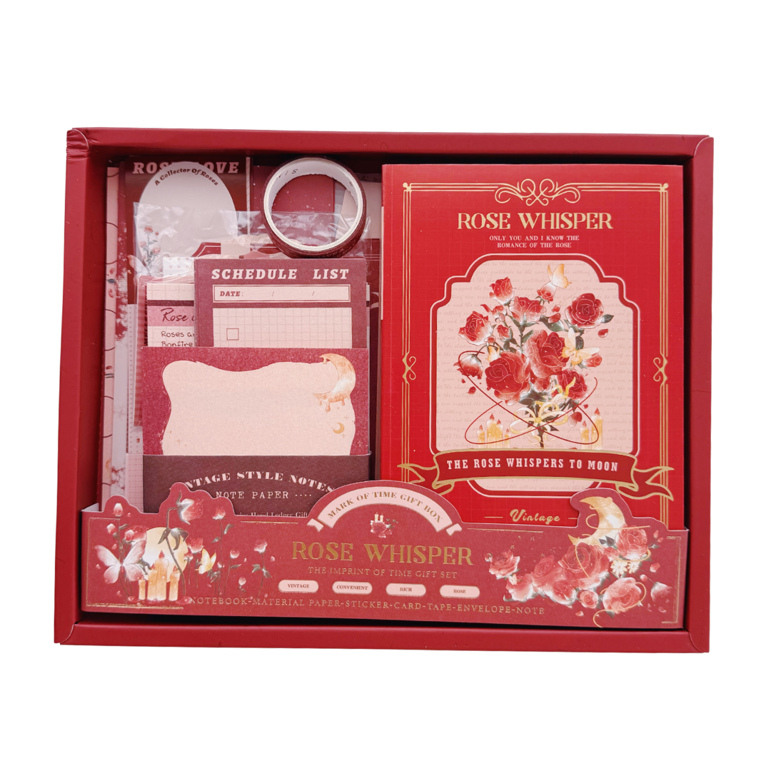 Rose Whisper - Kit de Journal - Stickers, Papel Decorado y Washitapes