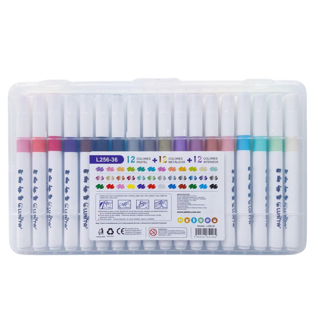 Plumones Acrílicos Punta Pincel - Set Arte 36 Colores