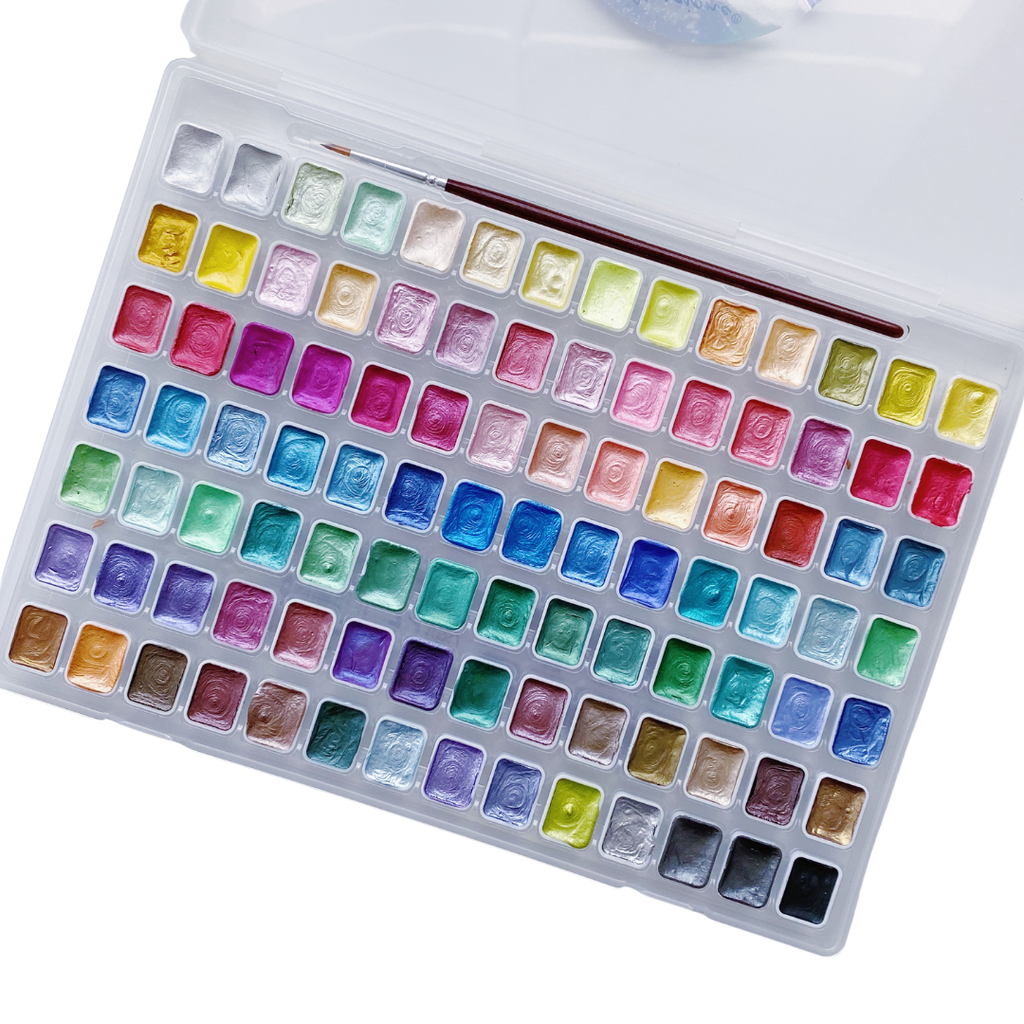 Set de Acuarelas 98 Colores Metálicos