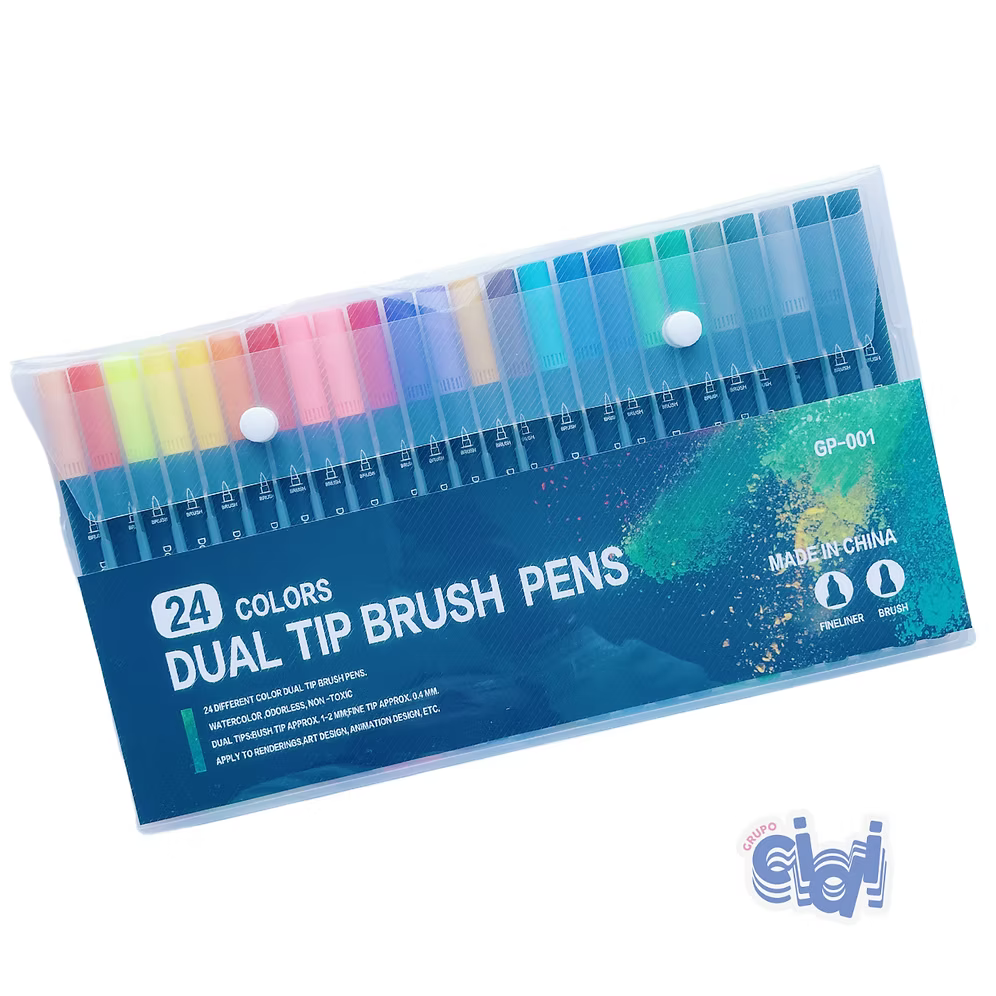 Plumones Dual Tip Brush Pens (Doble Punta)
