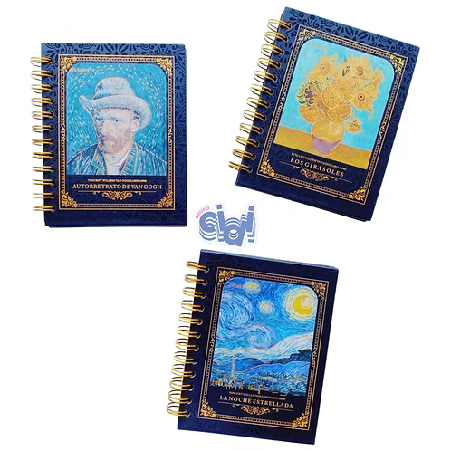 Libreta Mini Van Gogh A3 Hojas Negras