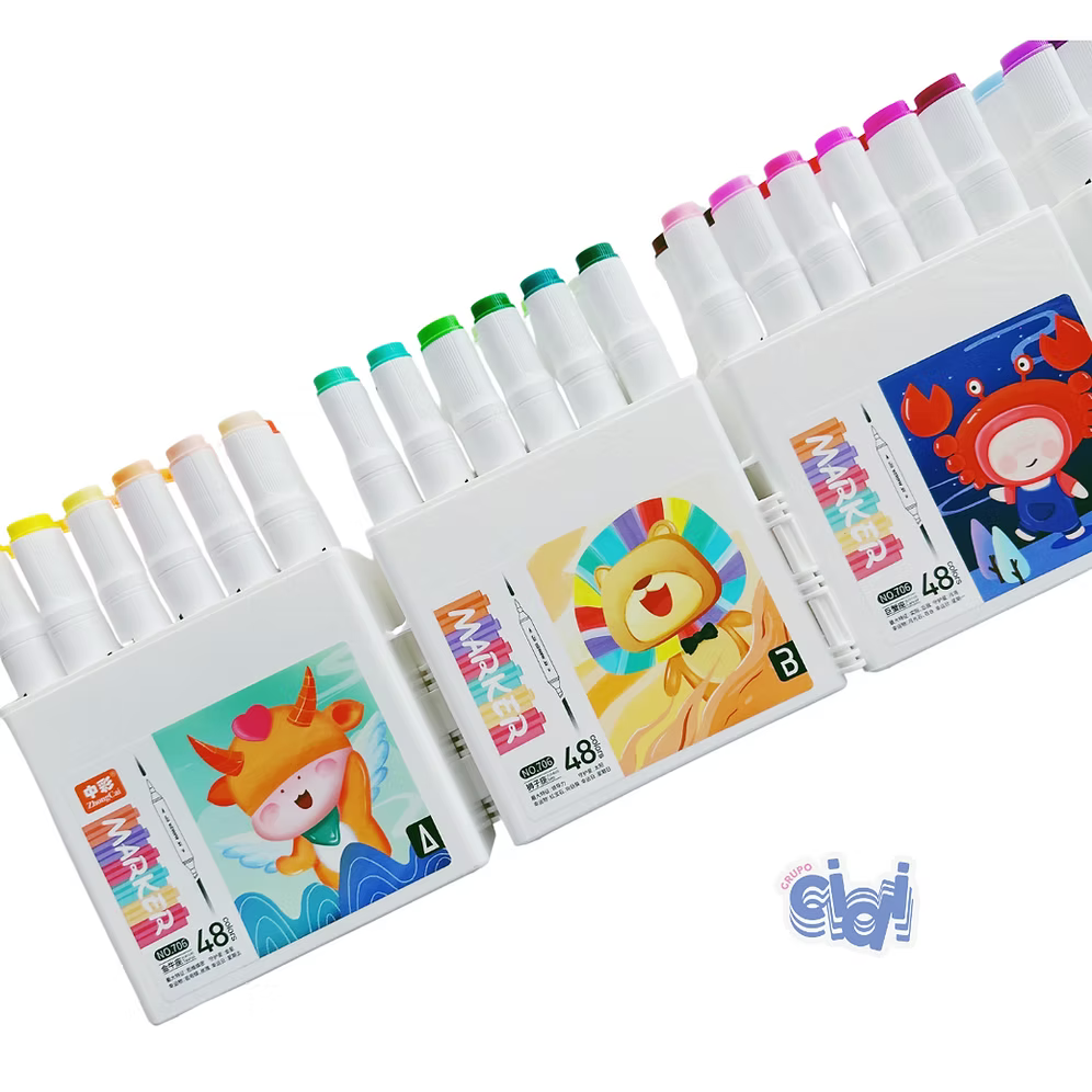 Marcadores Base Alcohol Doble Punta – Set de 48 Colores