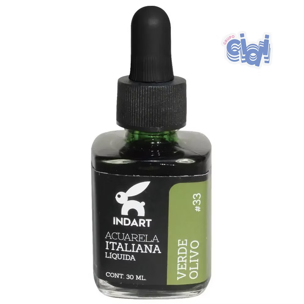 INDART Acuarela Líquida Verde Olivo 033