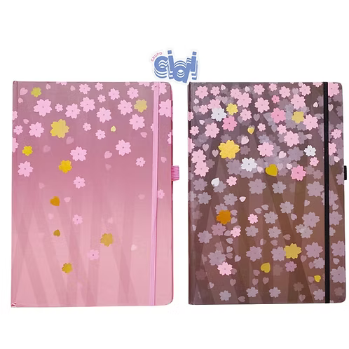 Libreta Flores Con Hojas De Cuadro Chico