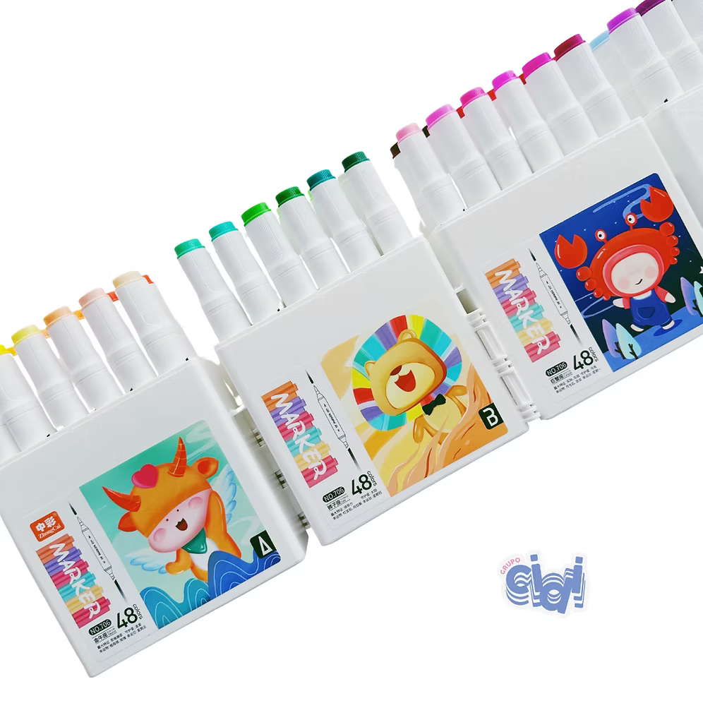 Marcadores Base Alcohol Doble Punta – Set de 48 Colores