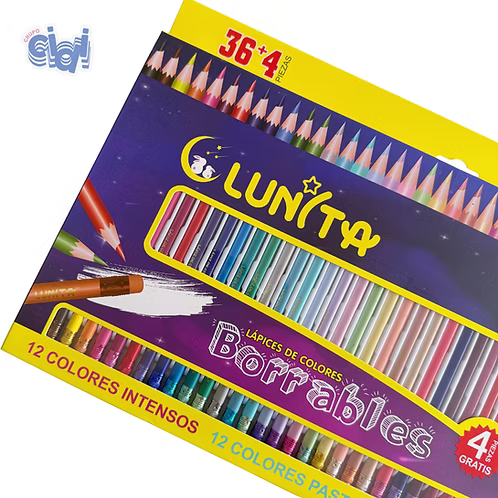 Set de Lápices de Colores Borrables Lunita