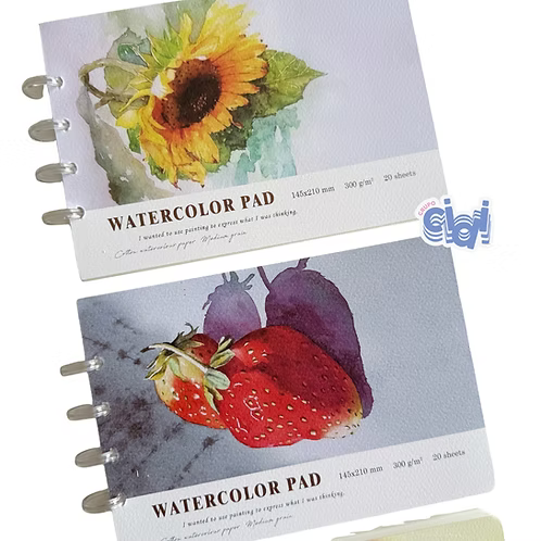 Libreta Sketchbook Hoja Blanca Watercolor Pad de Discos