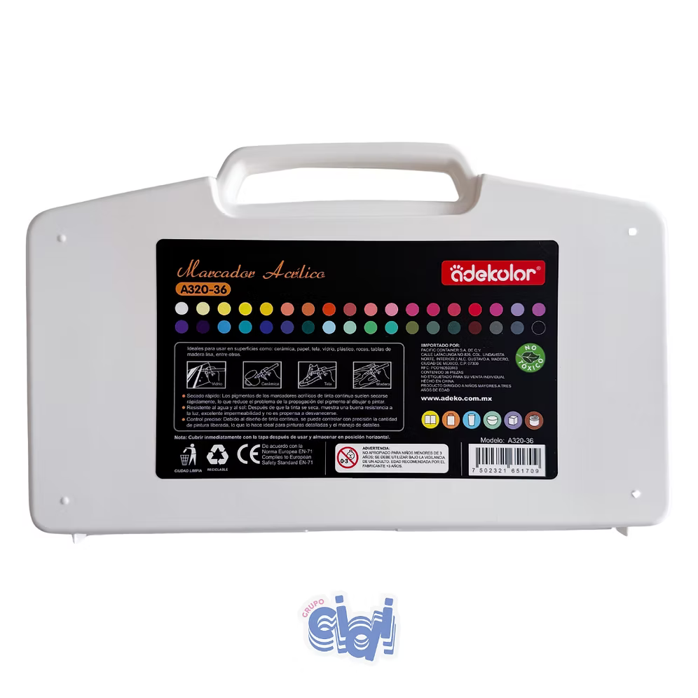 Adekolor Acrylic Brush Pens – 36 colores