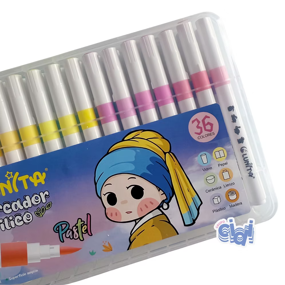 Lunita Acrylic Brush Pens Pastel (36 pzs)