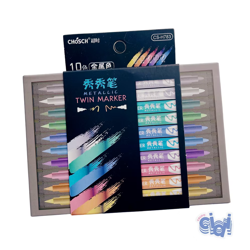 Chosch Twin Metallic Brush Set (10 pzs)