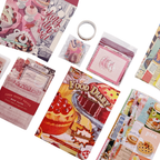 Food Diary - Kit de Journal - Stickers, Papel Decorado y Washitapes
