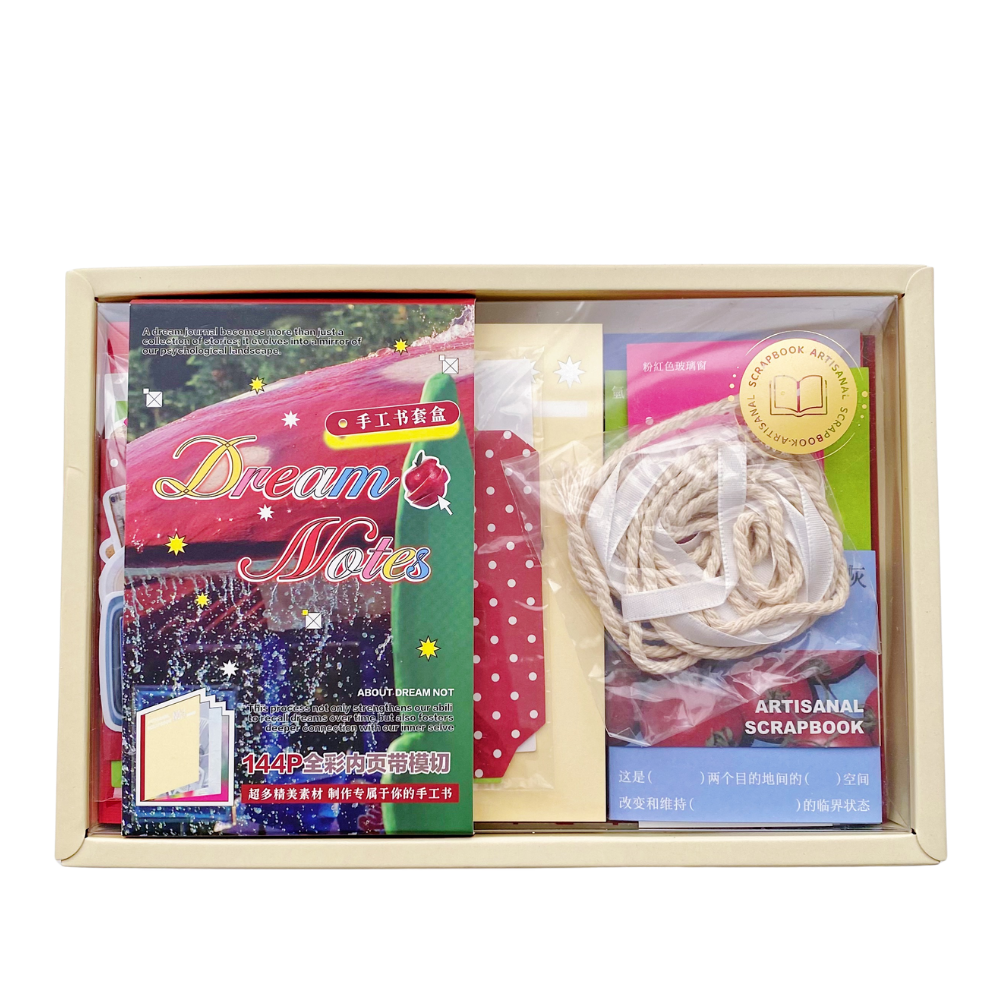 Dream Notes - Kit de Journal Mediano - Stickers, Papel Decorado y Libreta