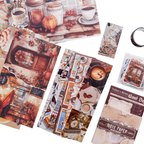 See You Coffee - Kit de Journal - Stickers, Papel Decorado y Washitapes