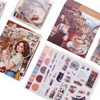 See You Coffee - Kit de Journal - Stickers, Papel Decorado y Washitapes