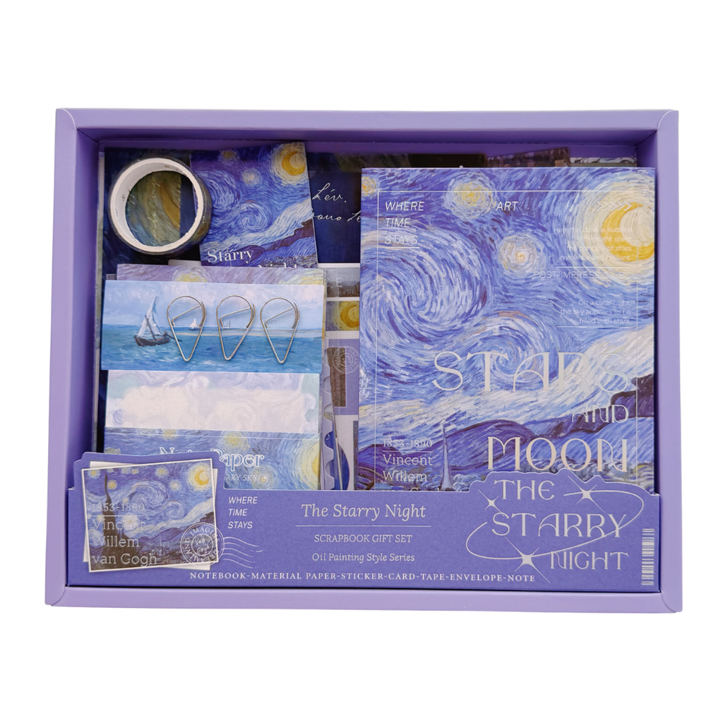 The Starry Night - Kit de Journal - Stickers, Papel Decorado y Washitapes